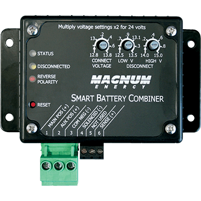 Magnum Energy ME-SBC Smart Battery Combiner, Auto-Detect 12 or 24 VDC, Transfers up to 25 Amps