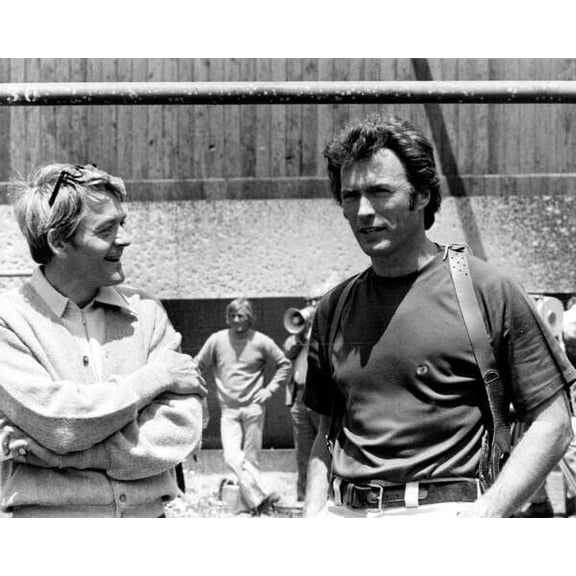 Magnum Force on set Clint Eastwood Hal Holbrooks chat between takes 24x36 poster