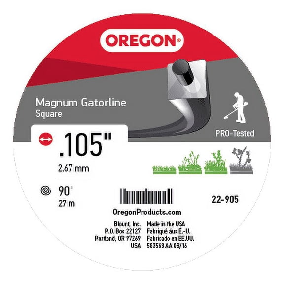 Magnum Gatorline Square Trimmer Line .105 1/2Lb Donut