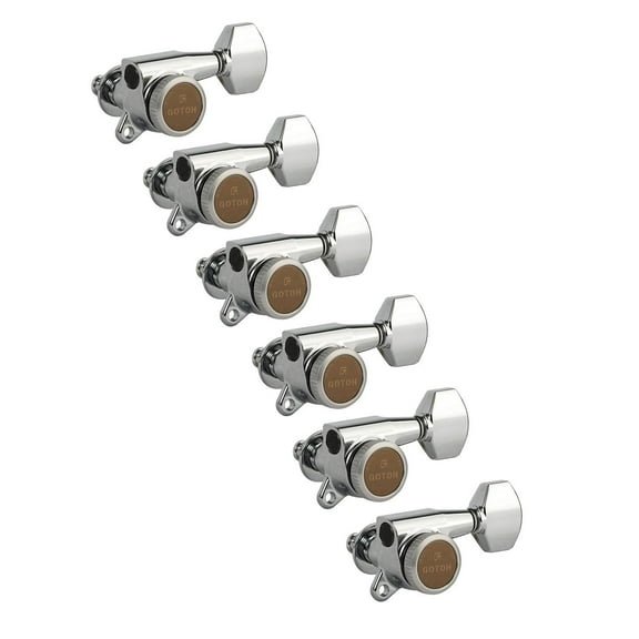 Magnum Lock-Trad 6-In-Line Tuners Chrome, Locking Guitar Tuners for Electric Guitar, s Looseness with Solid String Posts, No Need for String Trees, Hardware Included
