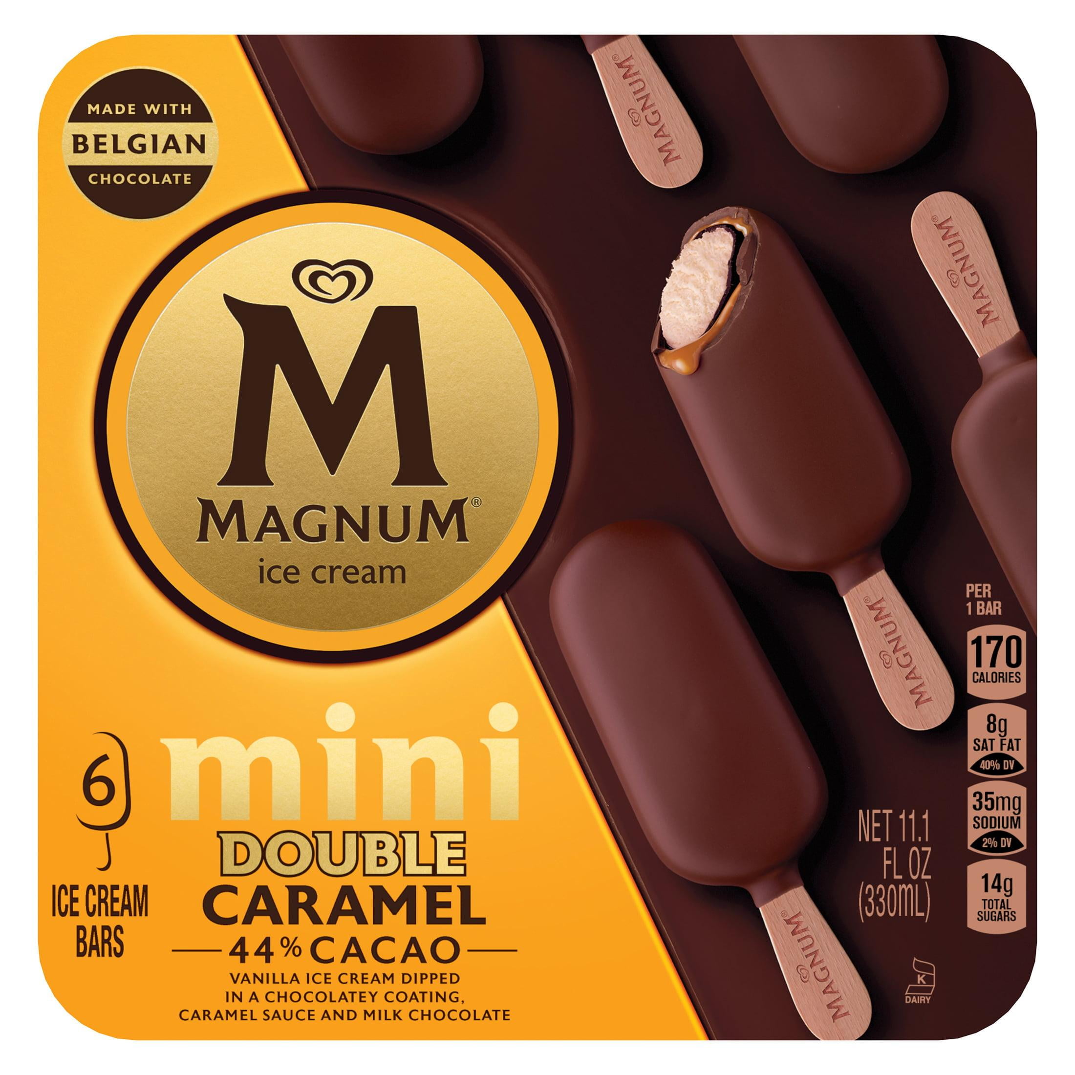 Magnum Mini Double Caramel Vanilla Creamy Ice Cream Bars, Kosher Milk, 6 Count