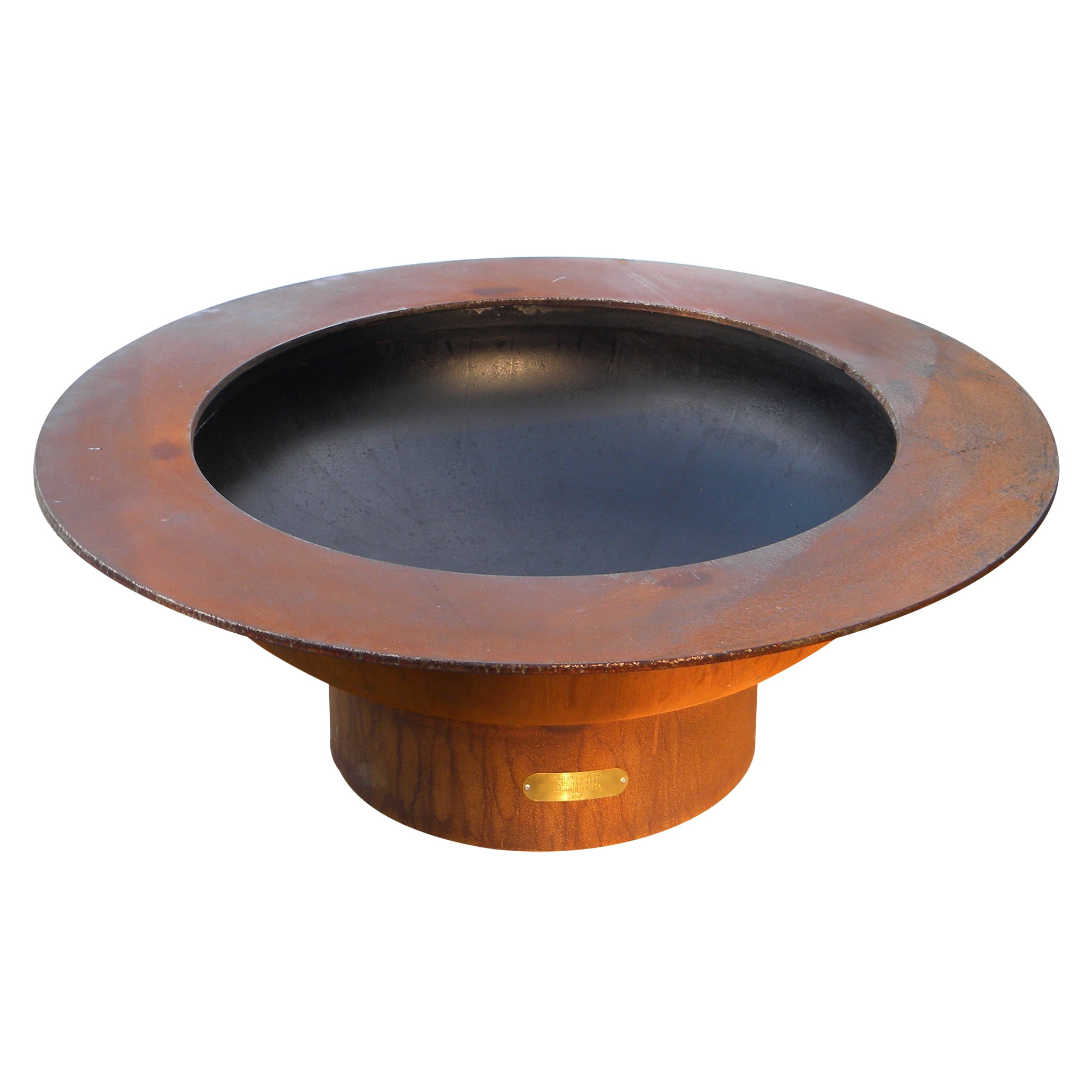 Magnum Natural Gas Fire Pit Bowl Outdoor Patio Furniture Steel Firepit Iron Oxide Finish Includes Brass Burner Match Lit 50lbs Lava Rock Flex Line Kit and Plate