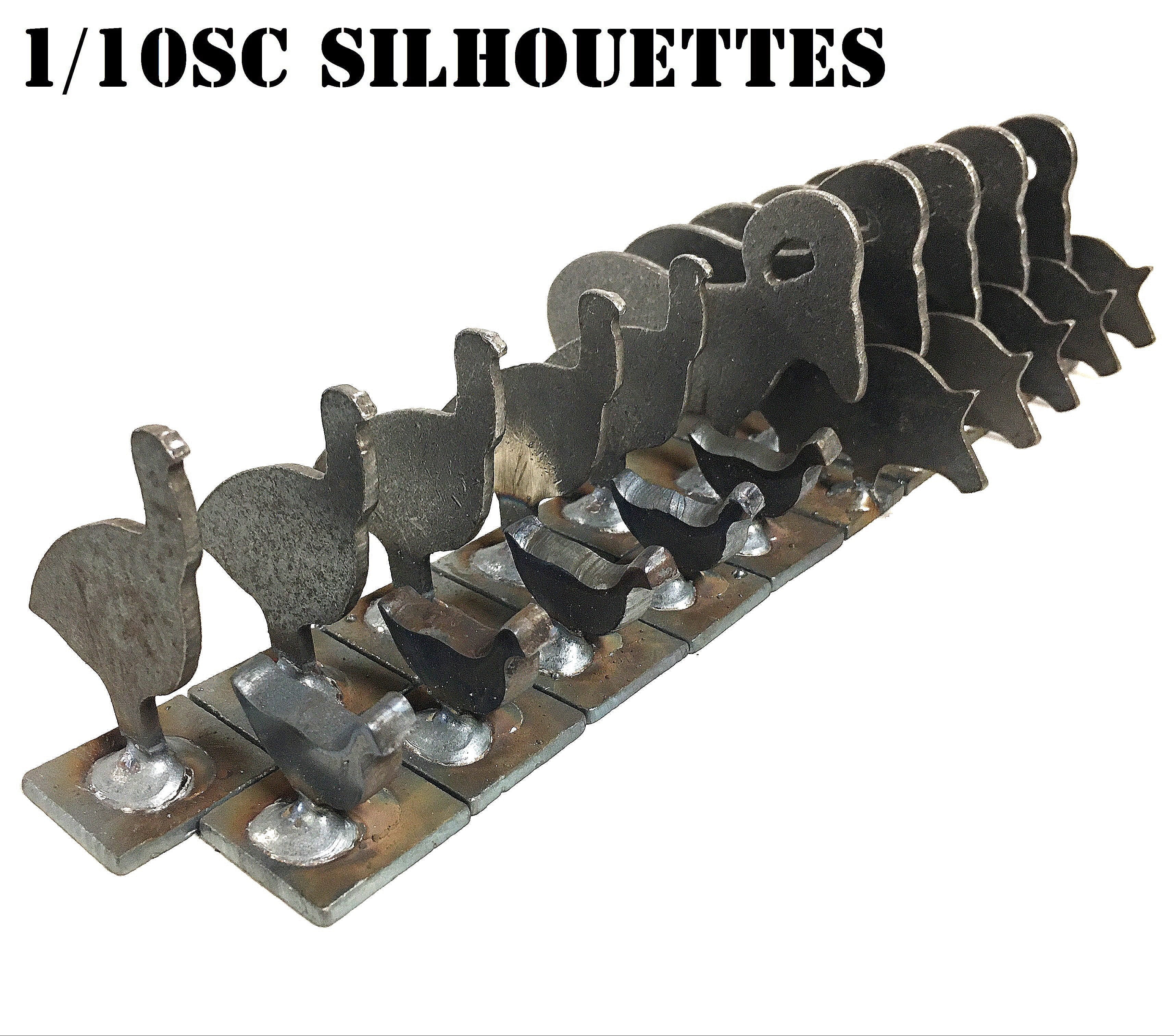 Magnum Target 1/10sc NRA/IHMSA Metallic Silhouette Steel Shooting Targets - 20pc Air Rifle/Pistol Knock-overs - 1020NP