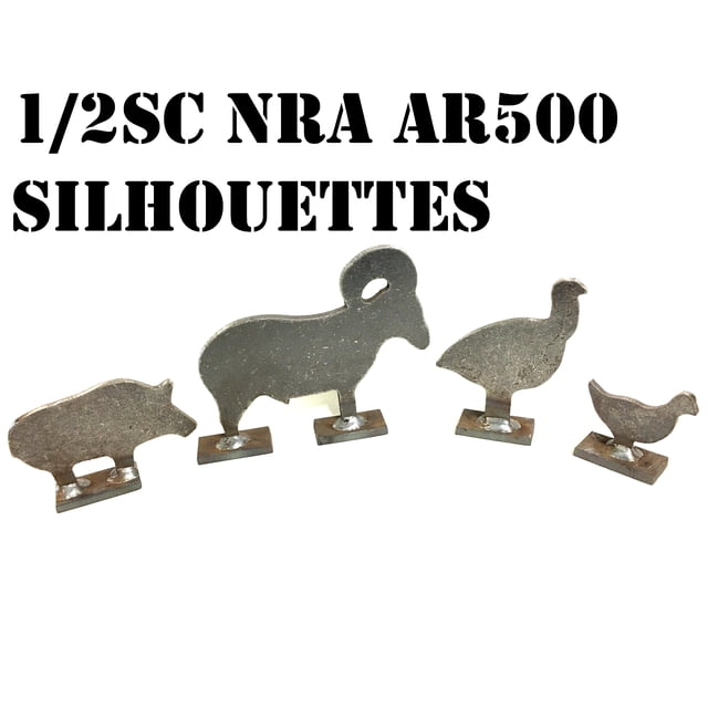 Magnum Target Steel Shooting Targets - Animal Silhouette Knockovers - 2pc Rat - 1/4IN .22LR S.B. Plates - RAT2NP