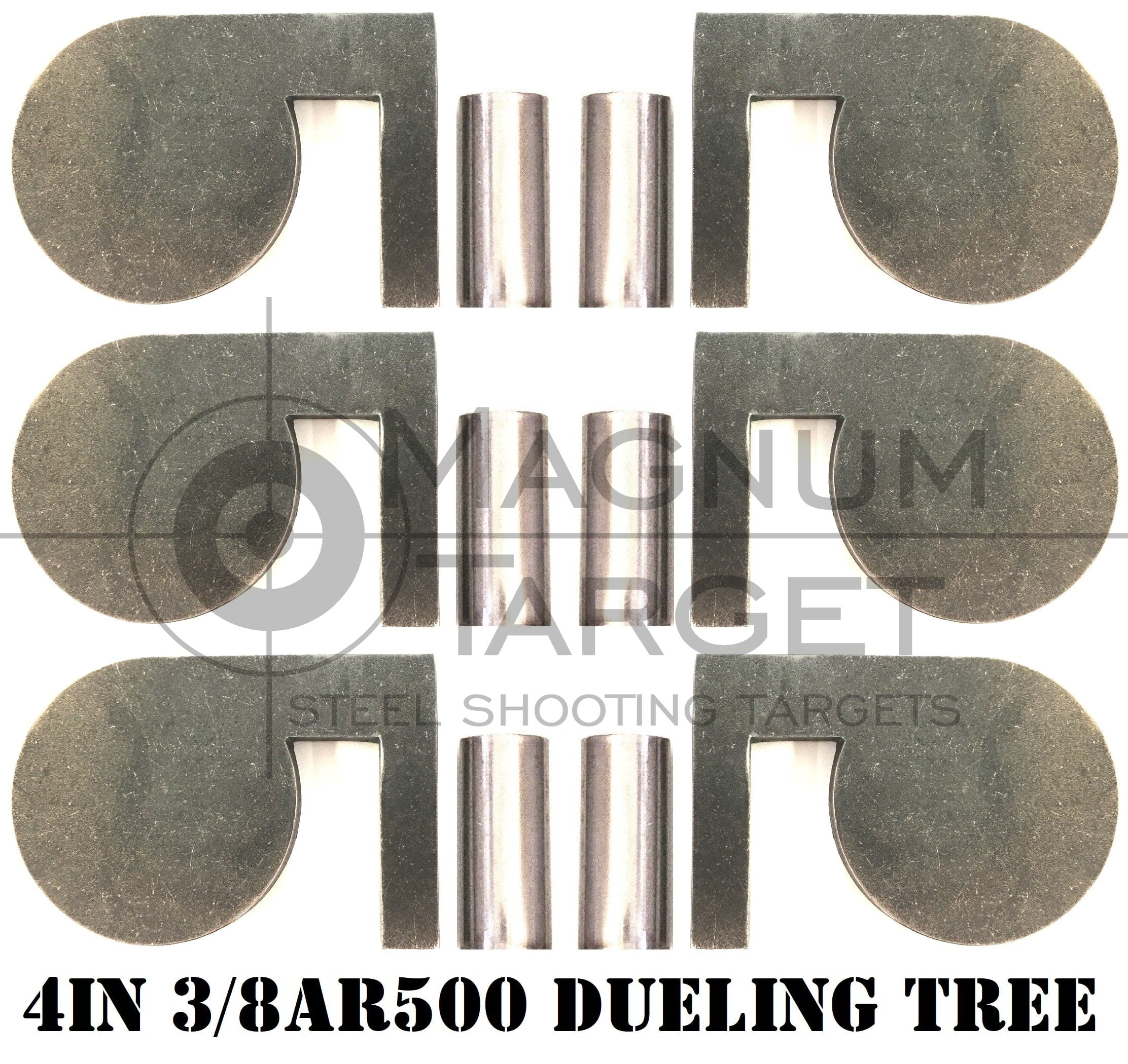 Magnum Target 4"x 3/8" AR500 Steel Shooting Range Targets Dueling Trees Metal Paddles w/tubes