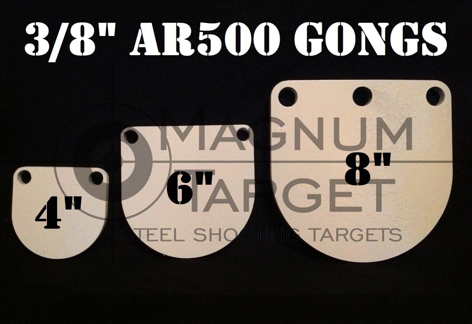 Magnum Target 4in, 6in, & 8in AR500 Gong/Hanger Steel Shooting Targets