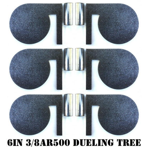 Magnum Target 6"x 3/8" AR500 Steel Shooting Range Targets Dueling Trees Metal Paddles w/ Tubes - DTS66AR500T