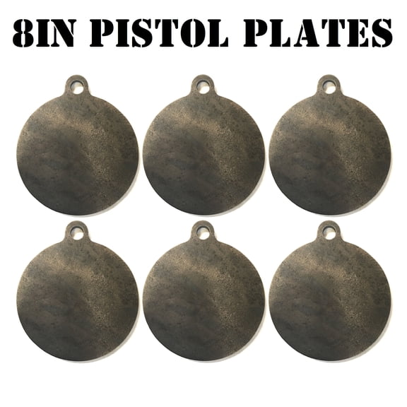 Magnum Target 8 in Round NRA PISTOL ONLY Target - 3/8in. Mild Steel Target - 6pc. Metal Plate Set - H86E