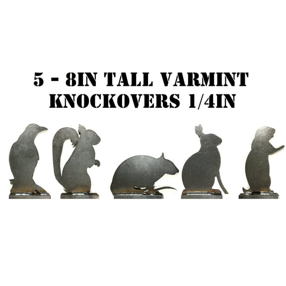 Magnum Target Steel Shooting Targets - Animal Silhouette Knockovers-Varmit - 1/4IN .22LR S.B. Plates - VARVAR5