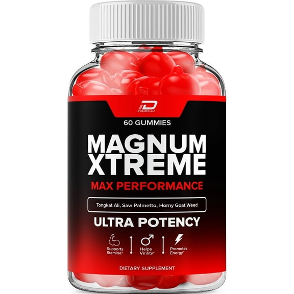 Magnum Xtreme Gummies for Men  MagnumExtreme Male Gummies All-Natural Supplement, MagnumXtreme Gummies Reviews, 1 Pack, 60 Gummies