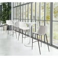 thumbnail image 1 of Magnus Barstool White & Walnut Barstool, Modern Style, Plush and durable faux leather fabric, Plywood, Indoor Bar, 1 of 11