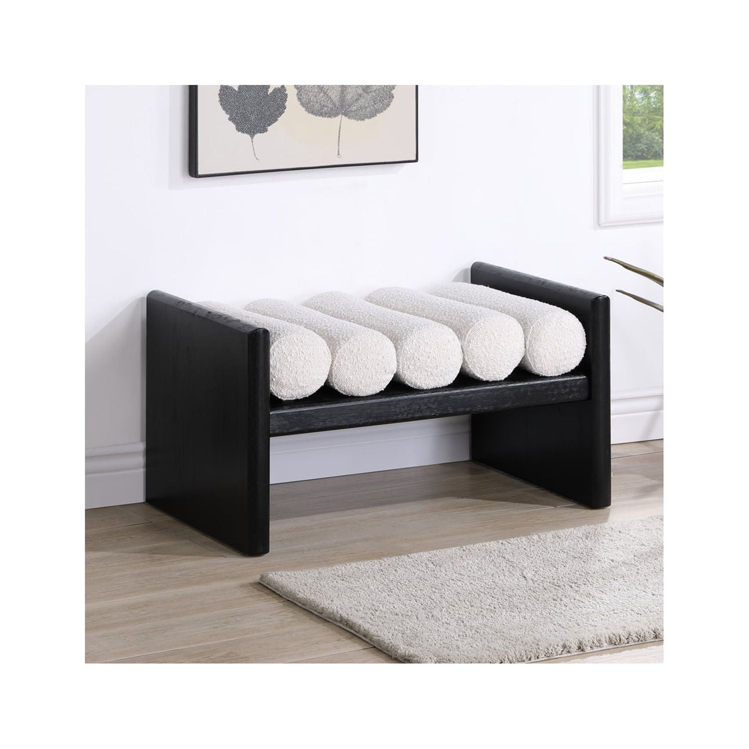 Magnus Black Wood Bedroom Small Bench