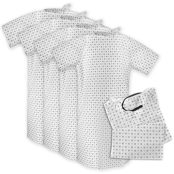 Magnus Care Patient Hospital Gown for Men and Women with Back Tie, 2XL 4-Pack