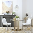 thumbnail image 1 of Magnus Dining Chair White & Silver Dining Chair, Modern Style, Plush and durable faux leather fabric, Plywood, Indoor Dining, 1 of 11