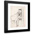 thumbnail image 1 of Magnus Enckell 11x14 Black Modern Framed Museum Art Print Titled - Sitting Man Cap On, Sketch (1902 - 1903), 1 of 5