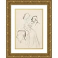 thumbnail image 1 of Magnus Enckell 11x14 Gold Ornate Wood Frame and Double Matted Museum Art Print Titled - Portraits of Men, Sketch (1903 - 1906), 1 of 4