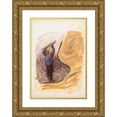 thumbnail image 1 of Magnus Enckell 13x18 Gold Ornate Wood Frame and Double Matted Museum Art Print Titled - Man and Rod, Sketch (1900 - 1905), 1 of 4