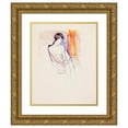 thumbnail image 1 of Magnus Enckell 15x18 Gold Ornate Wood Frame and Double Matted Museum Art Print Titled - Sitting Model, Sketch (1912 - 1913), 1 of 4