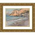 thumbnail image 1 of Magnus Enckell 18x14 Gold Ornate Wood Frame and Double Matted Museum Art Print Titled - From the Naples Region (1905), 1 of 4