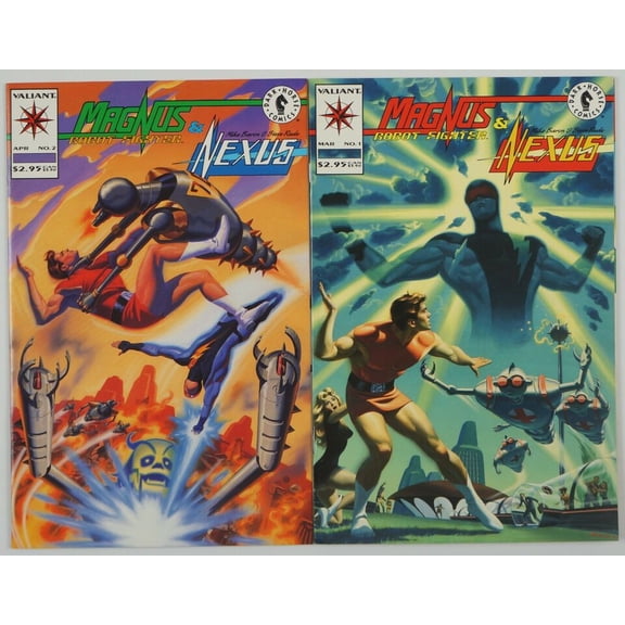 Magnus Robot Fighter & Nexus #1-2 VF/NM complete series Mike Baron - Valiant ; Dark Horse