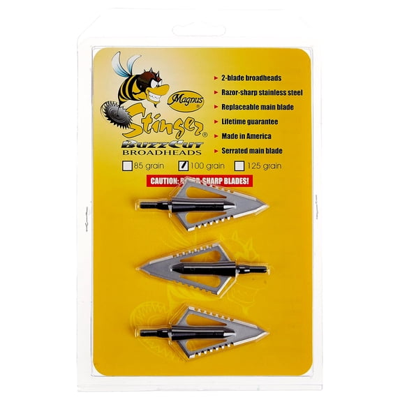 Magnus Stinger Buzzcut 2-Blade Fixed Blade Broadhead 100 Grain