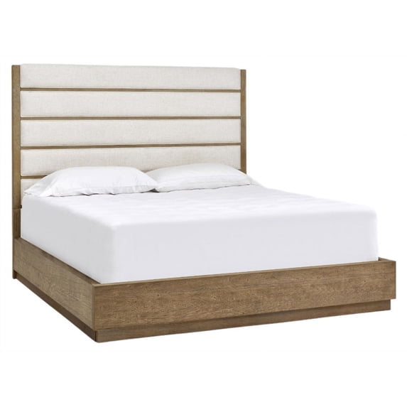 Magnussen 7002 Solid Wood and Fabric Queen Panel Bed in Brown/Omari Natural