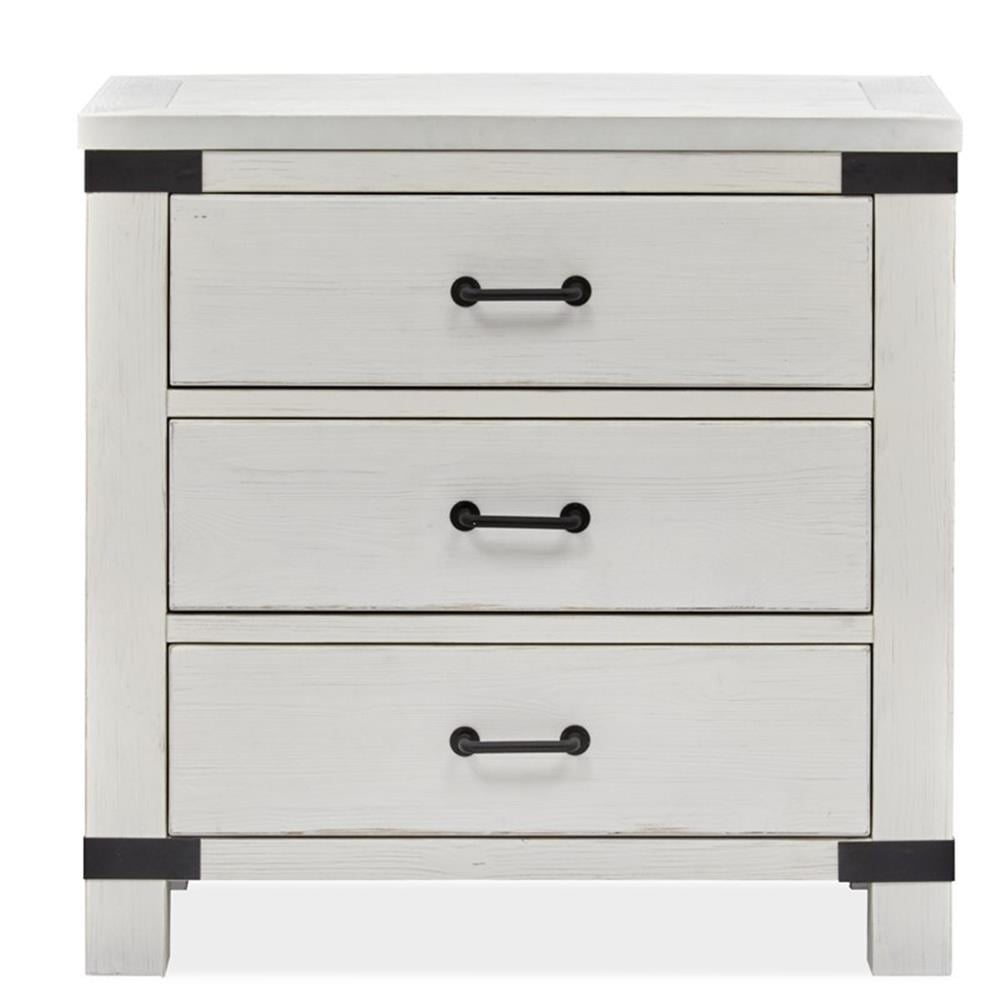 Silo White Pine Industrial Bachelor Chest with Black Metal Accents