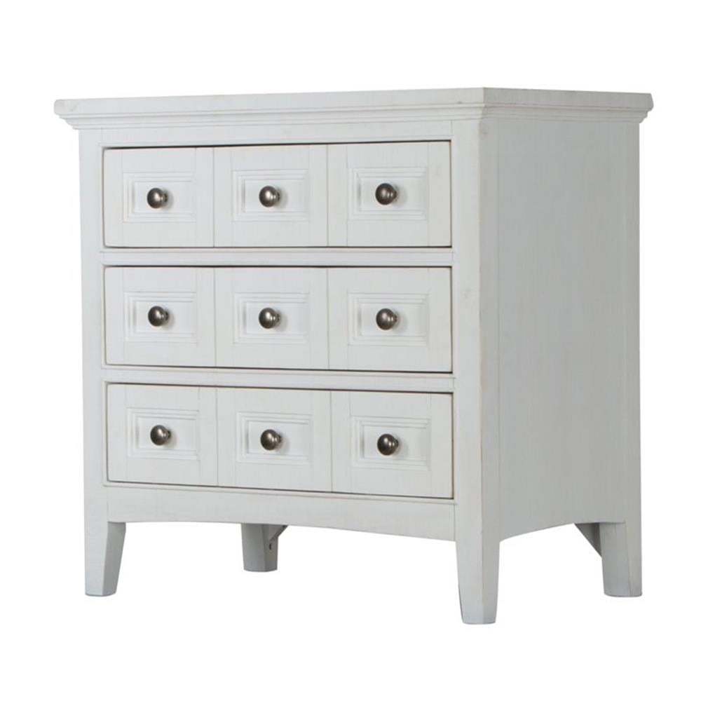 Coastal Charm White Pine 3-Drawer Nightstand