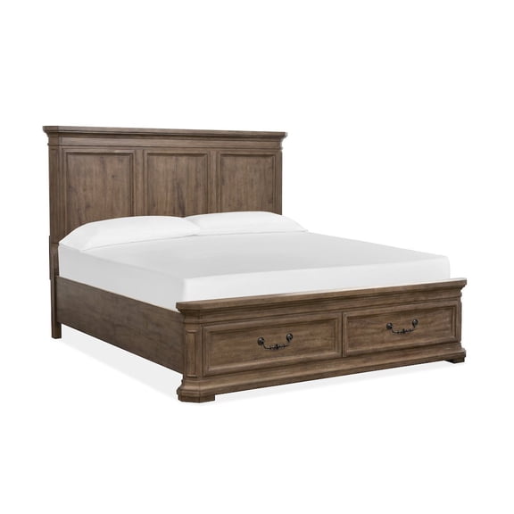 Magnussen Home Adler Court Florentine Walnut Queen Panel Storage Bed
