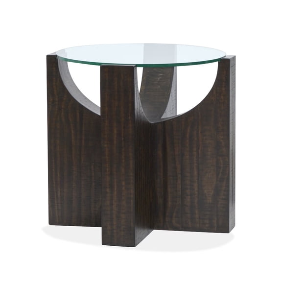 Magnussen Home Beckham Rustic Tavern Round Accent Table