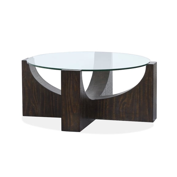 Magnussen Home Beckham Rustic Tavern Round Cocktail Table With Casters