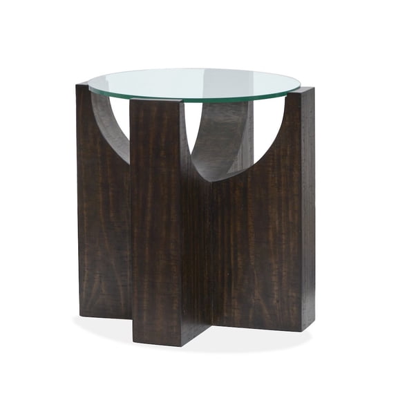 Magnussen Home Beckham Rustic Tavern Round End Table