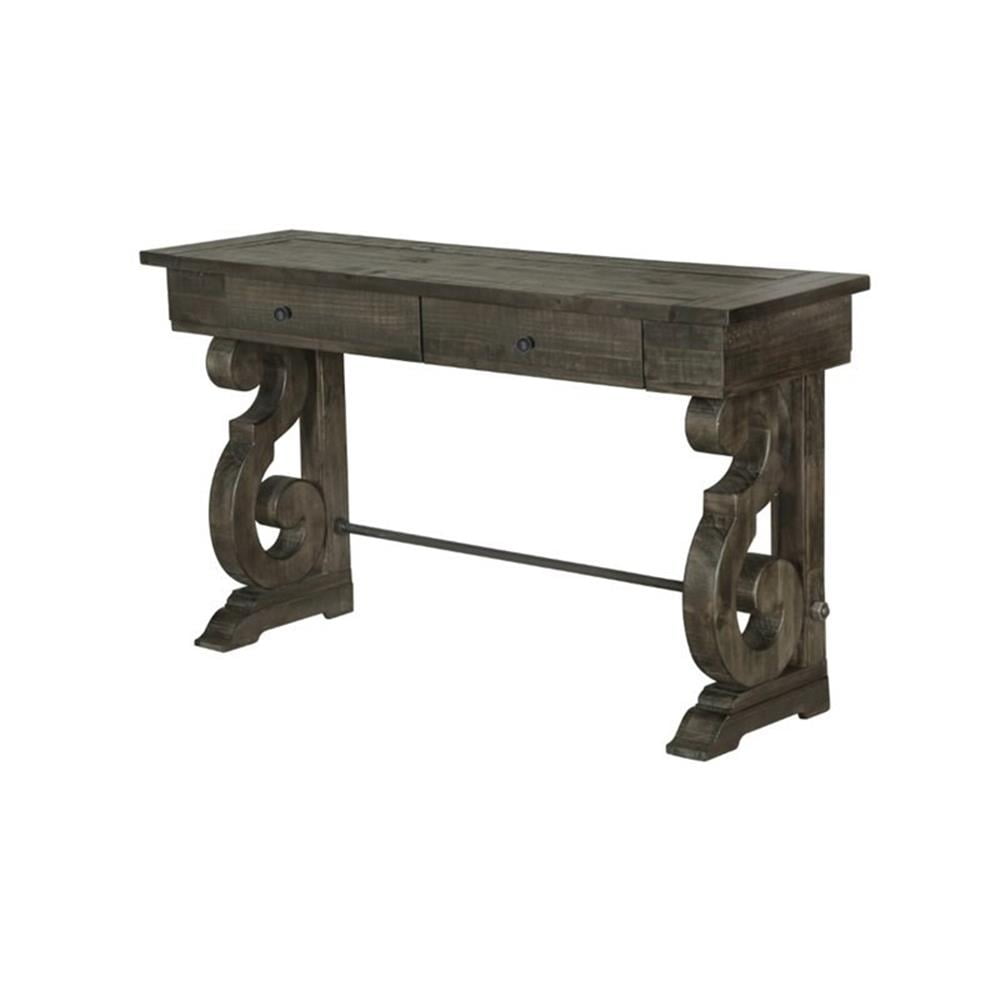 Peppercorn Brown Wood and Metal Console Table with Storage