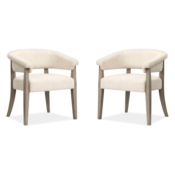 Magnussen Home Braelyn Dorian Grey Upholstered Host Chair Two Pack