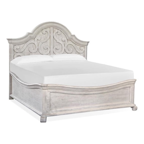 Magnussen Home Bronwyn Alabaster King Shaped Panel Bed