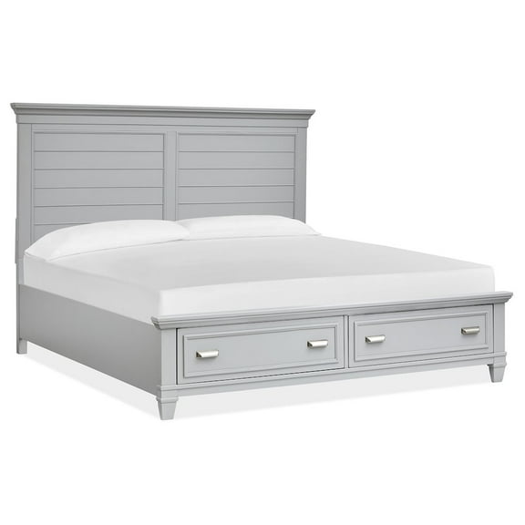 Magnussen Home Charleston Harbor Gray Queen Grey Panel Storage Bed