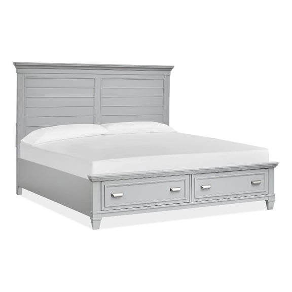 Magnussen Home Charleston Harbor Gray Queen Grey Panel Storage Bed