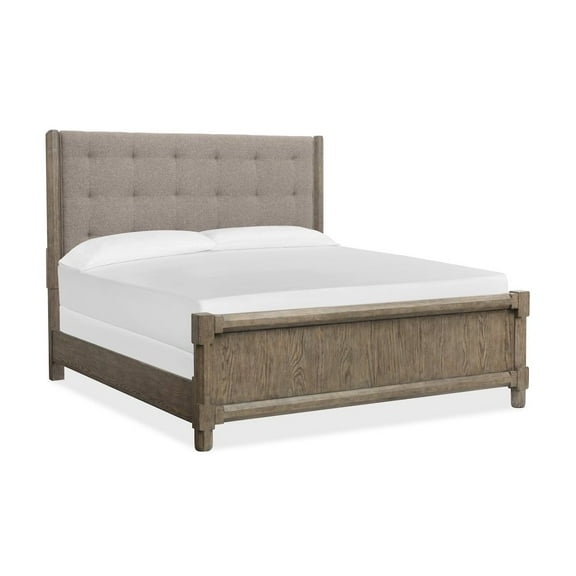 Magnussen Home Claremont Smokey Taupe California King Upholstered Panel Bed