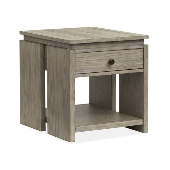 Magnussen Home Conrad Stone Harbor Grey Rectangular End Table