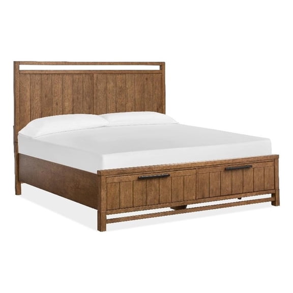 Magnussen Home Conway Honey Wheat Panel Storage Bed