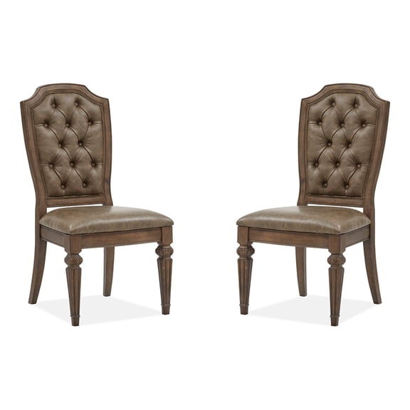 Magnussen Home Durango Willadeene Brown Upholstered Side Chair Two Pack