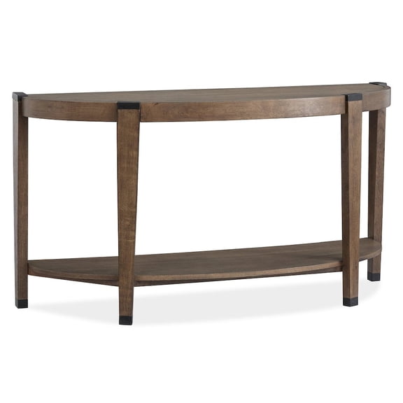 Magnussen Home Kaysen Wallaby And Matte Black Demilune Sofa Table
