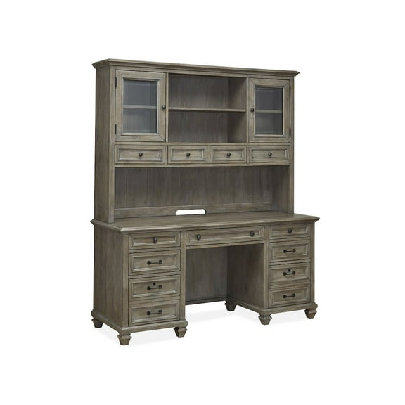 Magnussen Home Lancaster Dovetail Grey Credenza With Hutch