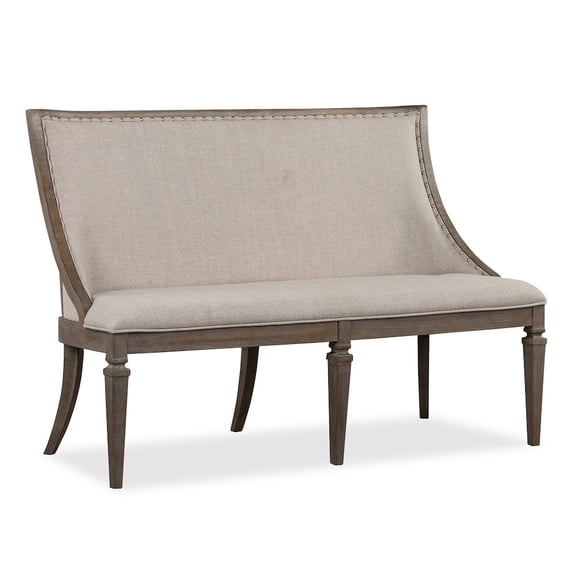 Magnussen Home Lancaster Dovetail Grey Upholstered Bench