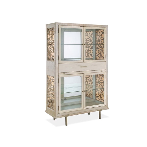 Magnussen Home Lenox Warm Silver And Acadia White Display Cabinet