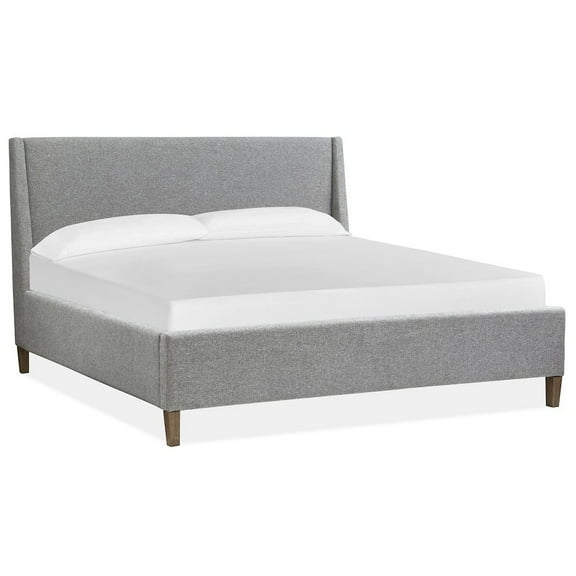 Magnussen Home Lindon Belgian Wheat And Coffee Bean Queen Grey Upholstered Island Bed