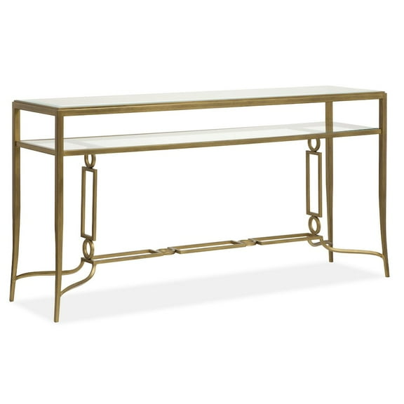 Magnussen Home Lorena Burnished Brass Rectangular Sofa Table