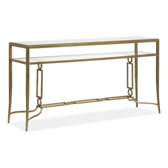 Magnussen Home Lorena Burnished Brass Rectangular Sofa Table