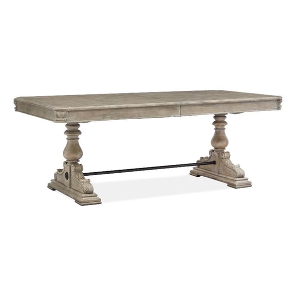 Magnussen Home Marisol Fawn Extendable Trestle Dining Table