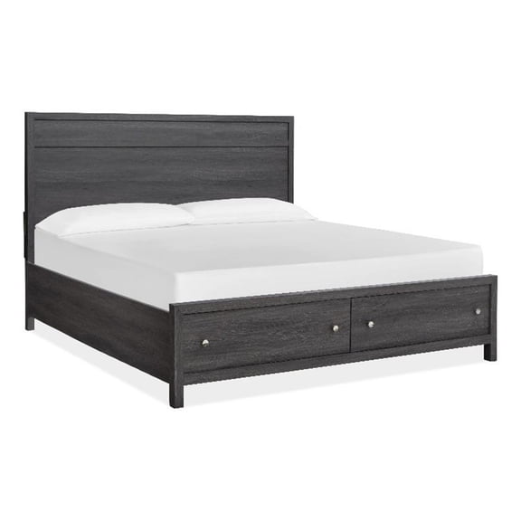 Magnussen Home Merrifield Raisin Black King Panel Storage Bed